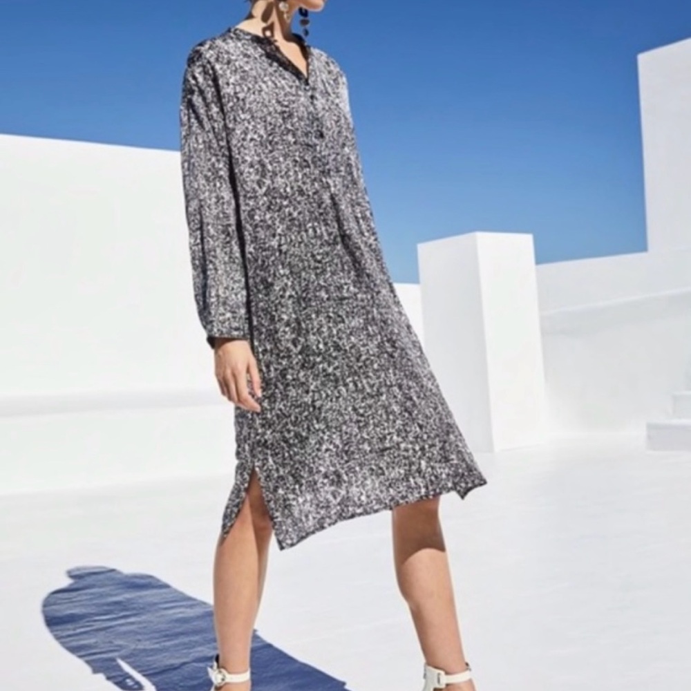 Eileen Fisher NWOT Black and White Prism Dress